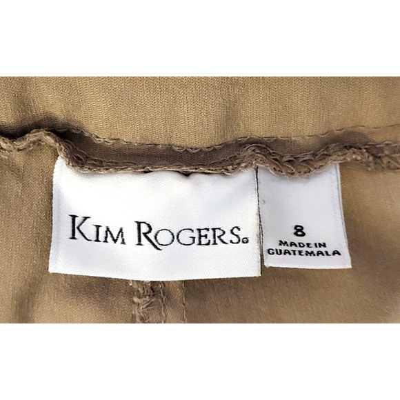 Kim Rogers Khaki Tan Stretch Pants Womens 8 Made In Guatemala - Picture 4 of 6
